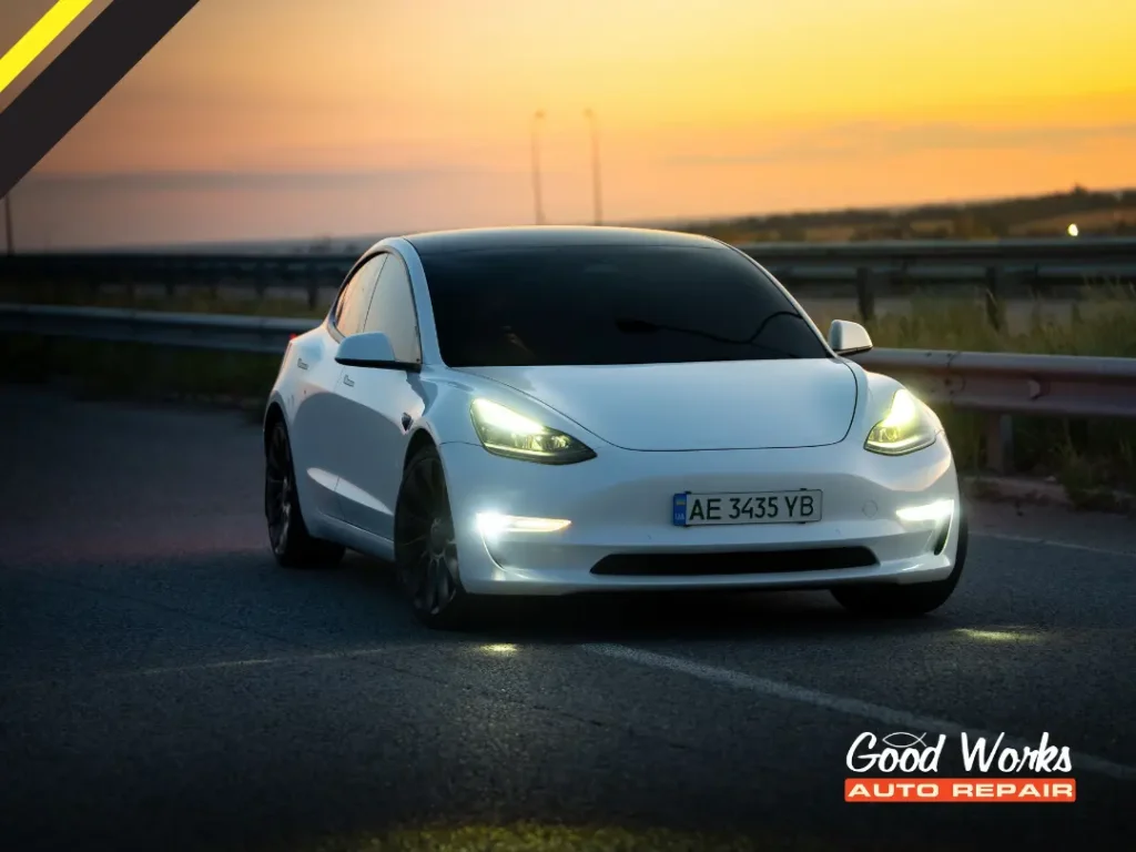 Tesla tire maintenance at Good Works Auto Repair in Tempe, AZ